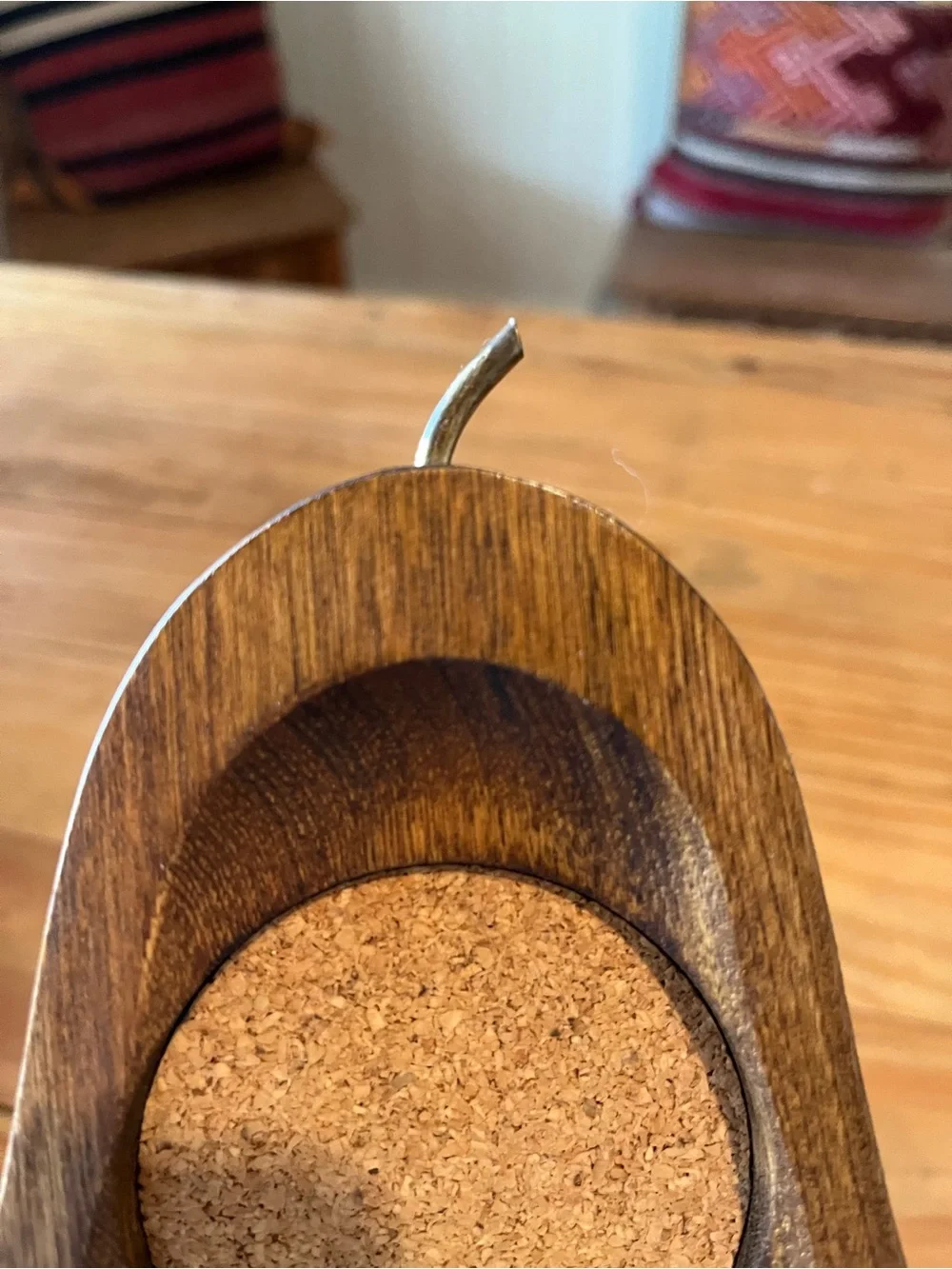 Vintage MCM Wood Pear Shaped Coaster Snack Tray Set of 4